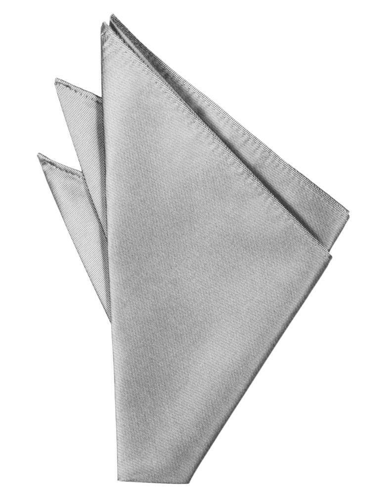 Cardi Silver Solid Twill Pocket Square