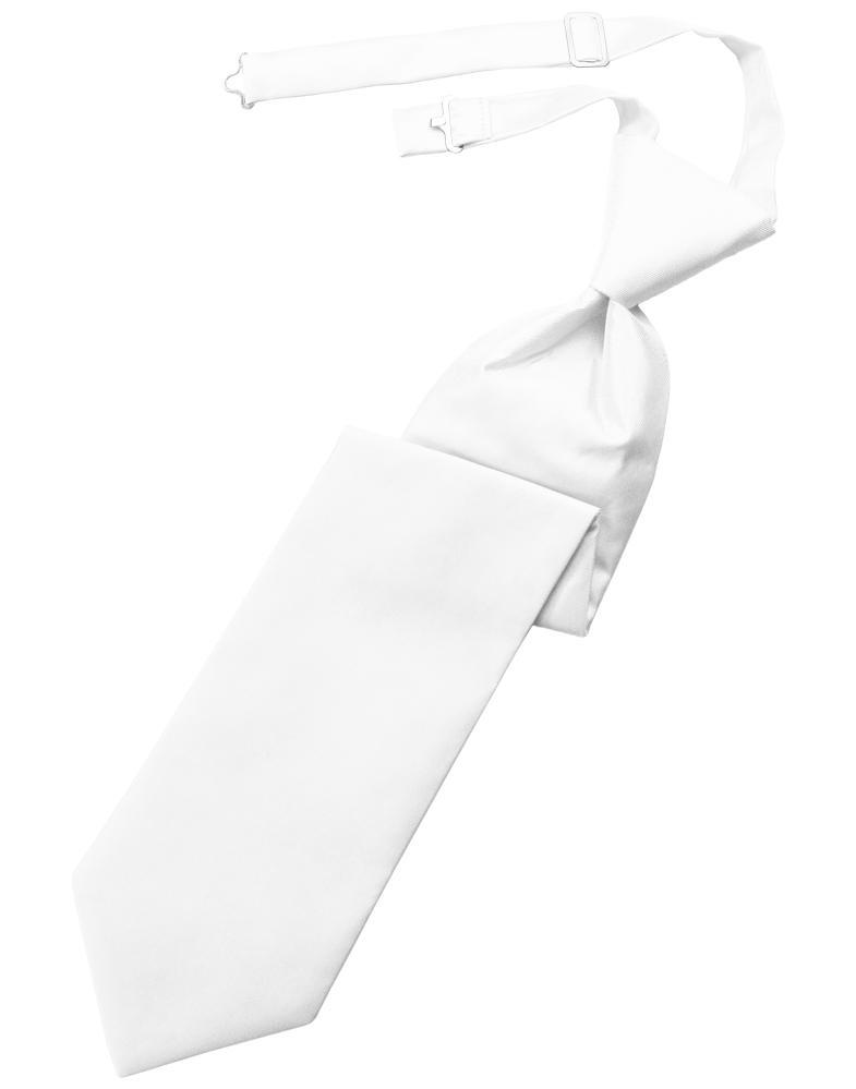 Cardi White Solid Twill Kids Necktie