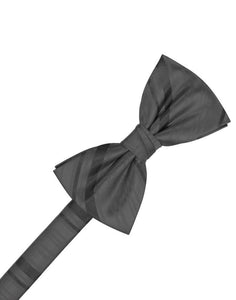 Cardi Charcoal Striped Satin Kids Bow Tie