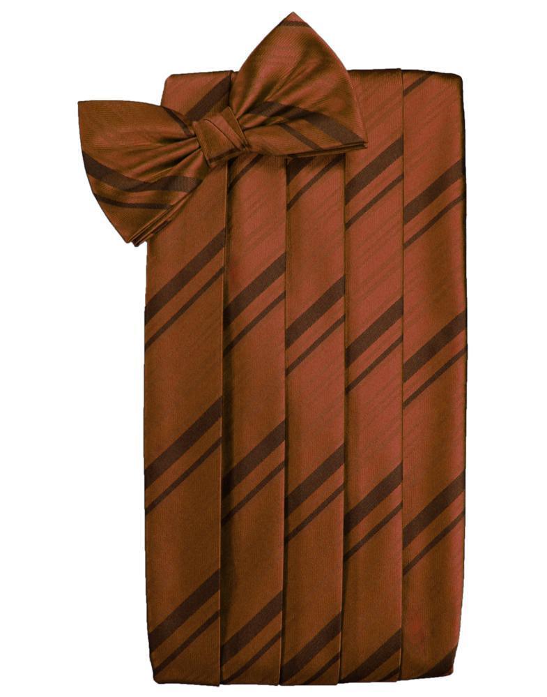 Cardi Cognac Kids Striped Satin Cummerbund