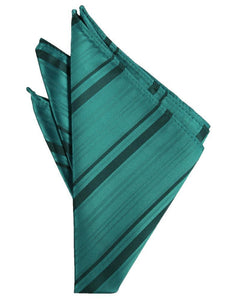 Cardi Jade Striped Satin Pocket Square