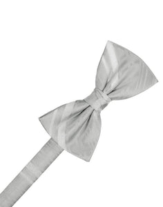 Cardi Platinum Striped Satin Kids Bow Tie