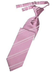 Cardi Rose Petal Striped Satin Kids Necktie