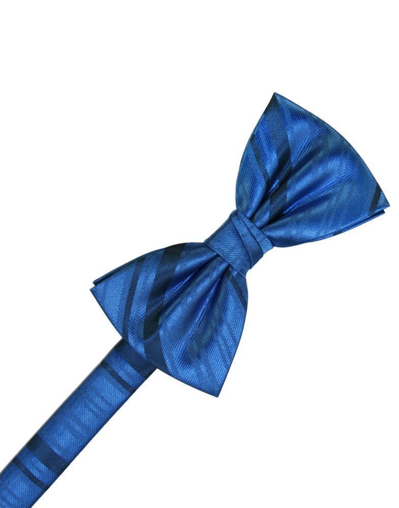 Cardi Royal Blue Striped Satin Kids Bow Tie