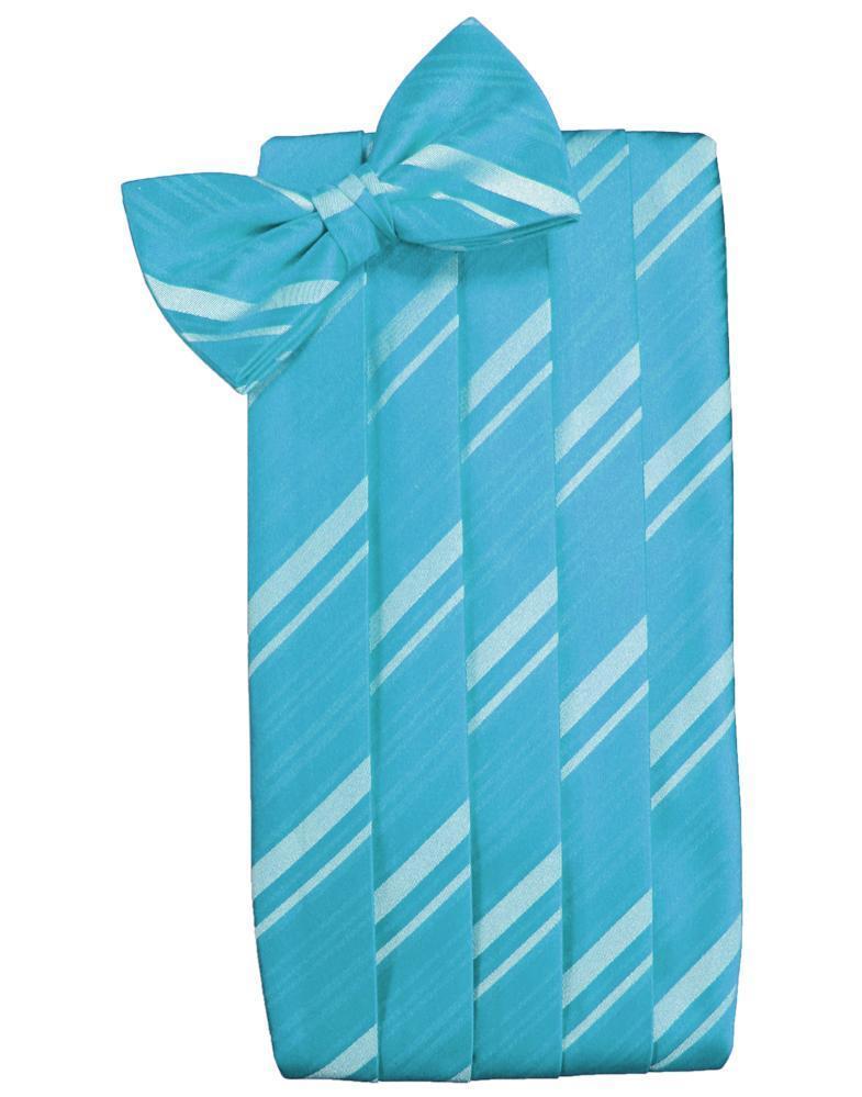 Cardi Turquoise Kids Striped Satin Cummerbund