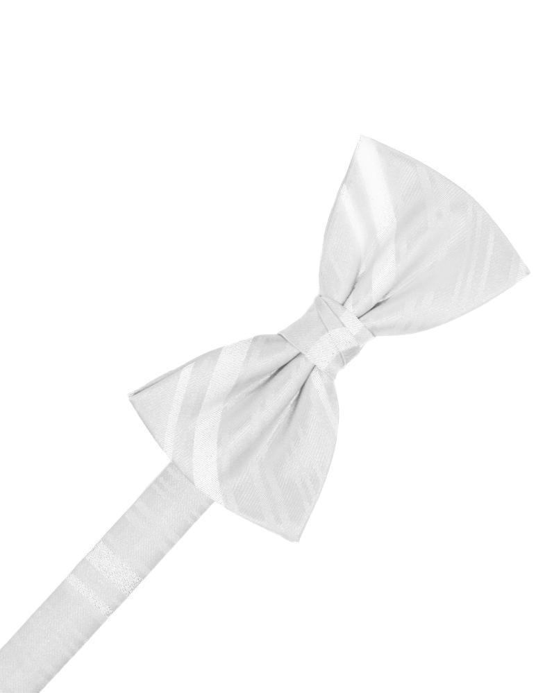 Cardi White Striped Satin Kids Bow Tie