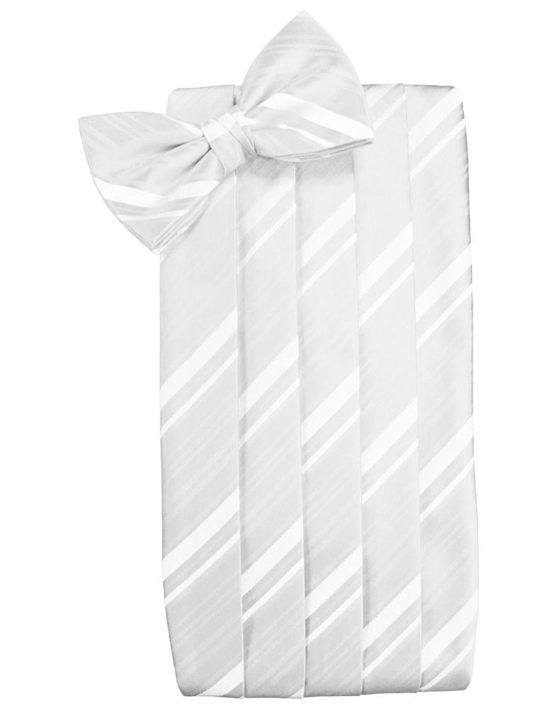 Cardi White Kids Striped Satin Cummerbund