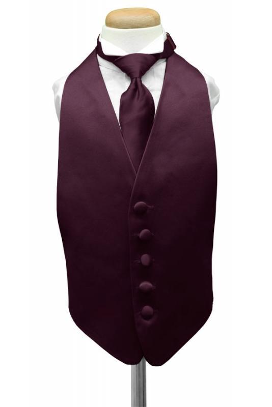 Cardi Berry Luxury Satin Kids Tuxedo Vest