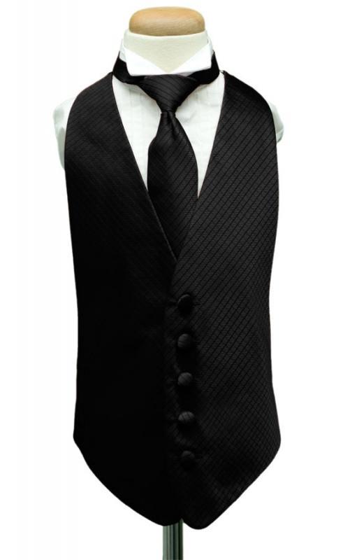 Cardi Black Palermo Kids Tuxedo Vest