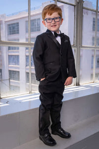 Little Tuxedos "Princeton" Kids Black Tuxedo (5-Piece Set)