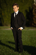 Load image into Gallery viewer, BLACKTIE &quot;Liam&quot; Kids Onyx Black Suit (5-Piece Set)