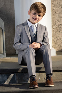 BLACKTIE "Liam" Kids Vintage Grey Suit (5-Piece Set)