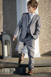 BLACKTIE "Liam" Kids Vintage Grey Suit (5-Piece Set)