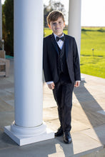 Load image into Gallery viewer, BLACKTIE &quot;Kingston&quot; Kids Onyx Black Tuxedo (5-Piece Set)