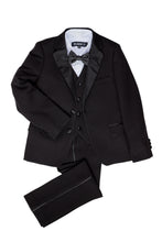 Load image into Gallery viewer, BLACKTIE &quot;Kingston&quot; Kids Onyx Black Tuxedo (5-Piece Set)