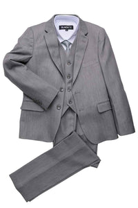 BLACKTIE "Liam" Kids Vintage Grey Suit (5-Piece Set)