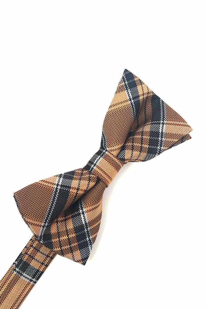 Cardi Orange Madison Plaid Kids Bow Tie