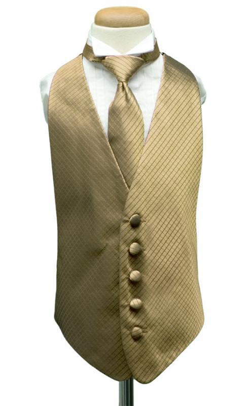 Cardi Champagne Palermo Kids Tuxedo Vest Boys Medium (7-12)