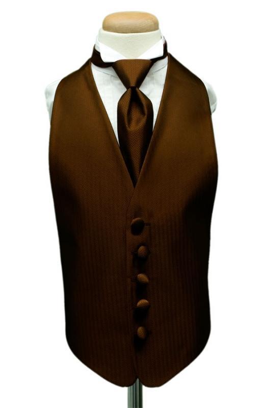 Cardi Chocolate Herringbone  Kids Tuxedo Vest