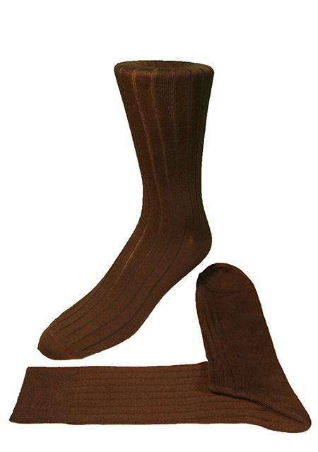 Cardi Chocolate Ribbed Kids Formal Socks