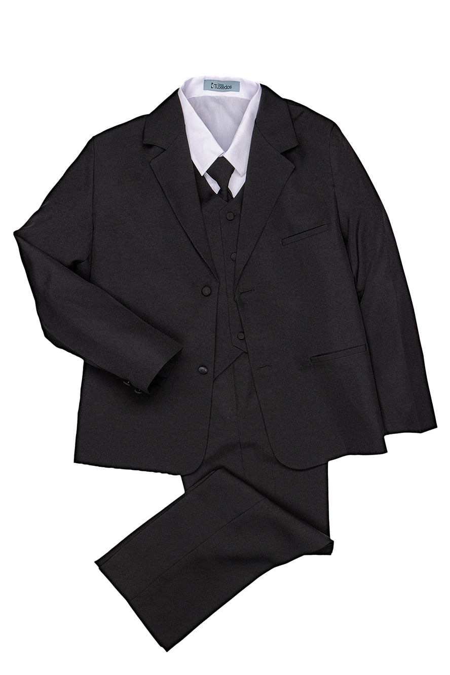 Children Boys Dark color black 3 button Lightweight Wool fab - SKU:  ID#RJN871