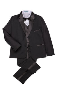 Little Tuxedos "Princeton" Kids Black Tuxedo (5-Piece Set)