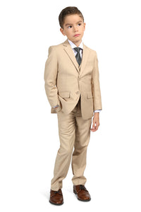 Ferrecci 2 Boys "Jax" Kids Tan Suit 5-Piece Set