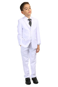Ferrecci 2 Boys "Jax" Kids White Suit 5-Piece Set