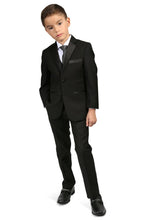 Load image into Gallery viewer, Ferrecci &quot;Bronson JR&quot; Kids Black Tuxedo 5-Piece Set