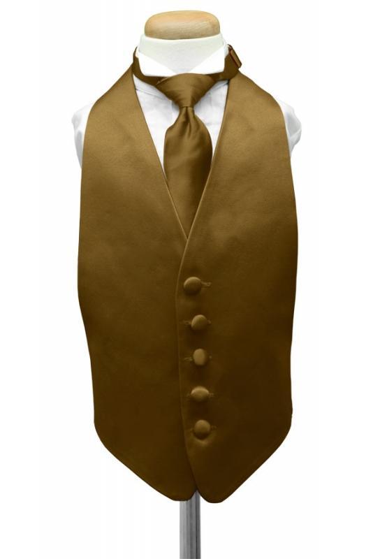 Cardi Gold Luxury Satin Kids Tuxedo Vest