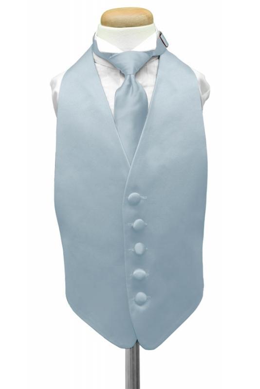 Cardi Light Blue Luxury Satin Kids Tuxedo Vest