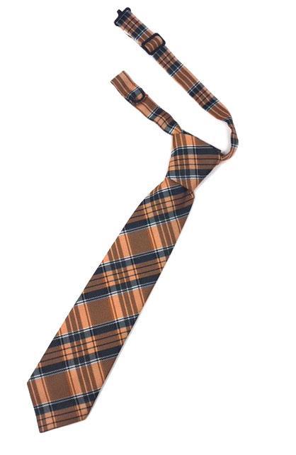 Cardi Orange Madison Plaid Kids Necktie