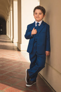 Little Tuxedos "Mason" Kids Cobalt Suit (5-Piece Set)