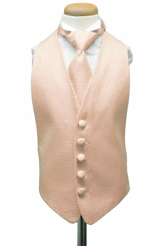 peach vest and tie