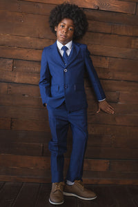 Peanut Butter Collection "007" Kids Cobalt Suit (5-Piece Set)