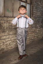 Load image into Gallery viewer, Little Tuxedos &quot;Wyatt&quot; Kids Heather Grey 4-Piece Barn Wedding Set