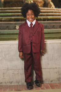 Peanut Butter Collection "Joey" Kids Burgundy Suit 5-Piece Set