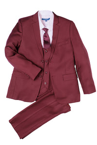 Perry Ellis "Noah" Perry Ellis Kids Burgundy Suit (5-Piece Set)