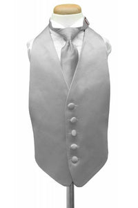 Cardi Platinum Luxury Satin Kids Tuxedo Vest