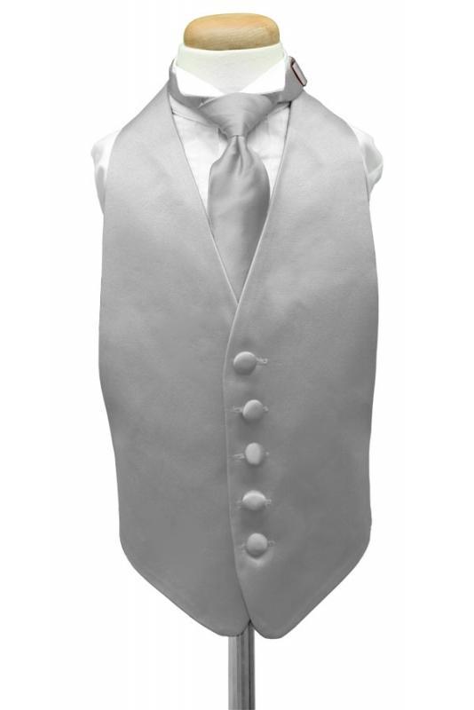 Cardi Platinum Luxury Satin Kids Tuxedo Vest