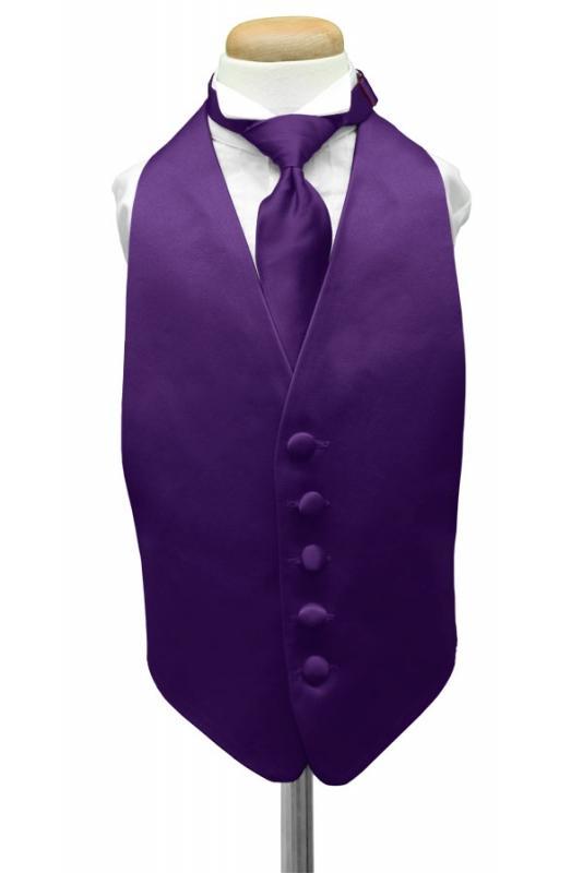 Purple Luxury Satin Kids Tuxedo Vest Purple Luxury Satin Kids Tuxedo Vest