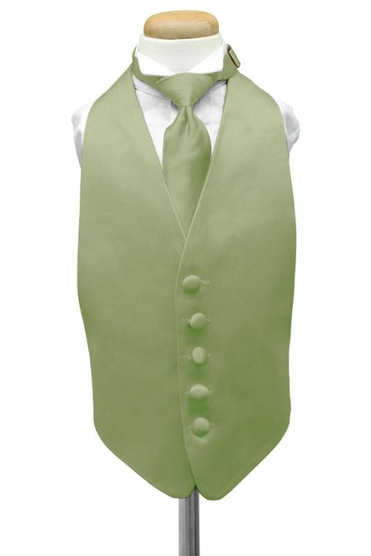 Cardi Sage Luxury Satin Kids Tuxedo Vest