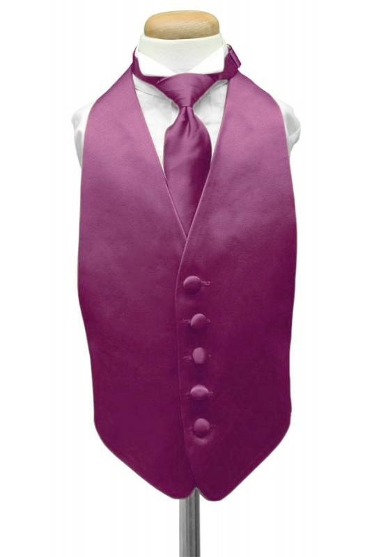 Cardi Sangria Luxury Satin Kids Tuxedo Vest