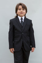 Load image into Gallery viewer, Statement &quot;Elliot&quot; Kids Black 5-Piece Suit