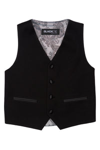 BLACKTIE "Kingston" Kids Onyx Black Tuxedo (5-Piece Set)