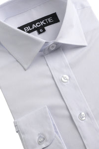 BLACKTIE "Stretch" Kids White Laydown Dress Shirt