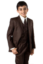 Load image into Gallery viewer, Tazio "Jacob" Kids Brown 5-Piece Suit