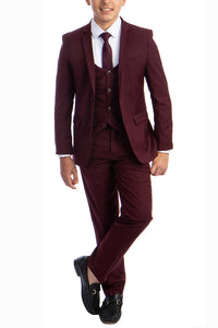 Perry Ellis "Noah" Perry Ellis Kids Burgundy 5-Piece Suit