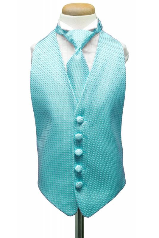 Cardi Turquoise Venetian Kids Tuxedo Vest