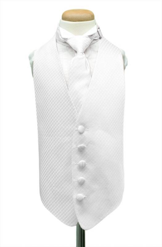 Cardi White Palermo Kids Tuxedo Vest